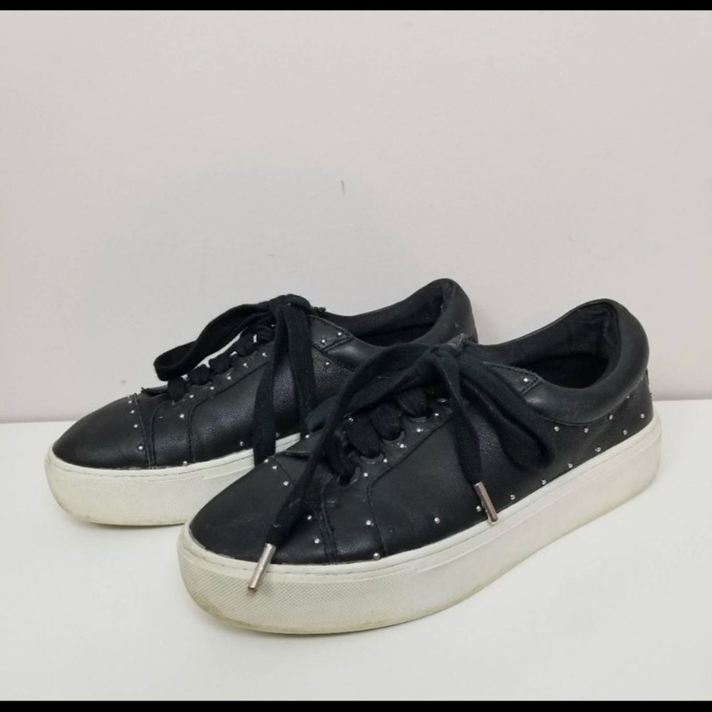REBECCA‎ Minkoff black studded lace up sneakers